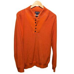 VTG Lands End USA Mens Henley Waffle Pullover Cotton‎ 90s Sweater M Grandpacore
